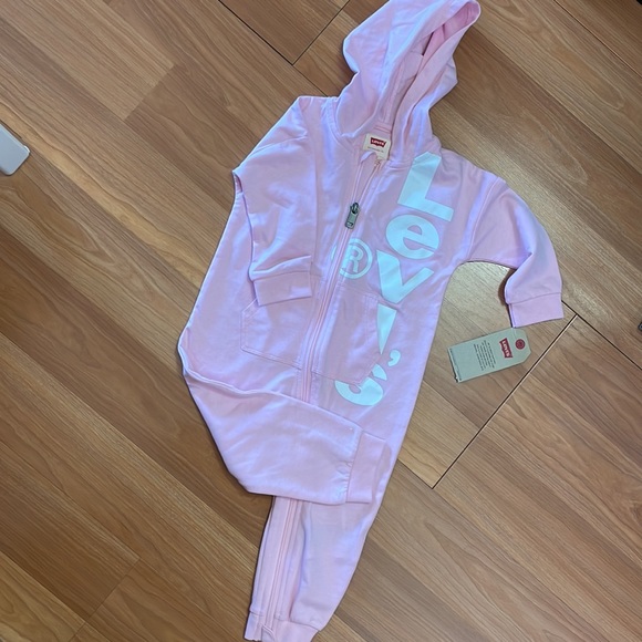 Levi's Baby Girls' Long Sleeve Hooded Coverall - Picture 4 of 7